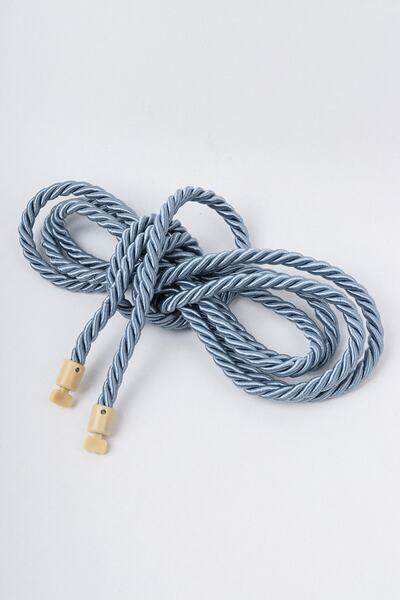 PerdeClick Cordon Clasic Culoare Indigo Cortina Dublu Tulle Fond Coarda de ri...