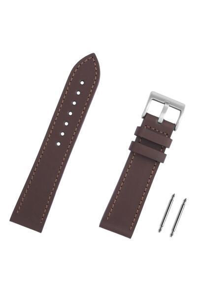 Saatse Kahverengi Hakiki Deri Spor Saat Kordonu Kayış 20mm