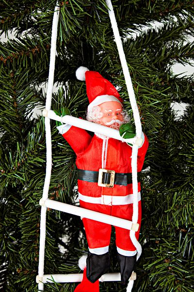Waldern Christmas Ornament Set of 2 Santa Claus with Ladder 65cm