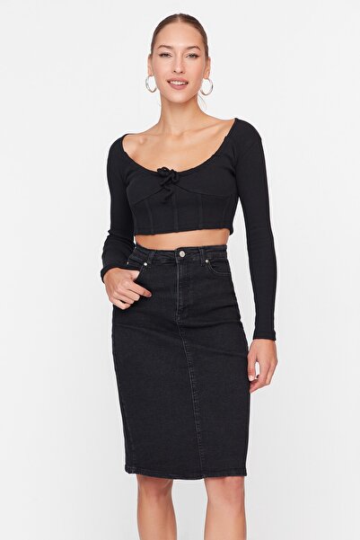 Trendyol Collection Skirt - Black - Midi