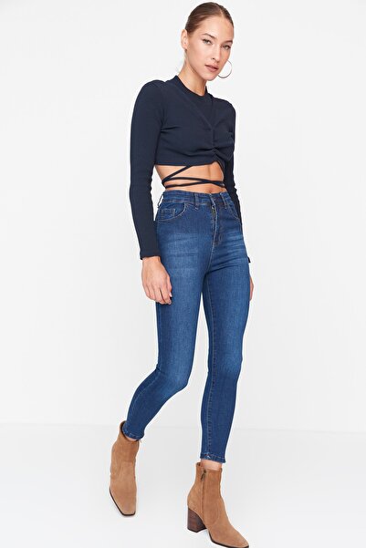 Trendyol Collection Jeans - Dunkelblau - Skinny