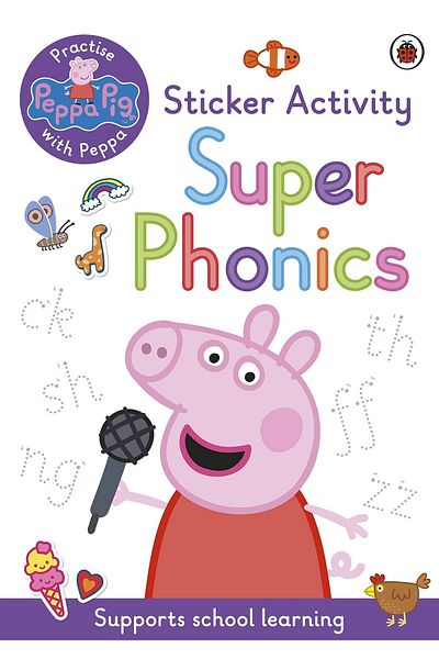 LADYBIRD BOOKS Peppa Pig: ممارسة مع Peppa: Super Phonics: كتاب ملصقات (كتاب ملصقات)