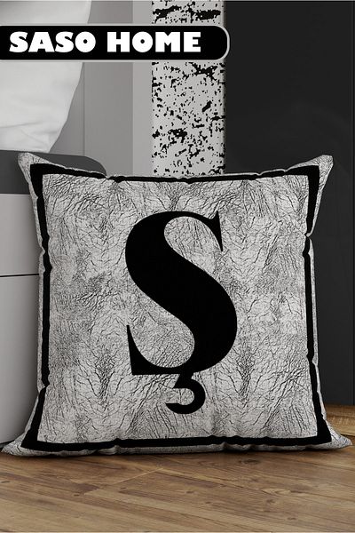 Grey letter cushions cheap