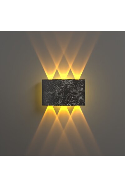 fullreyon Uranüs Mermer Desen Kasa Amber Işık Ledli Dekoratif Işık Süzmeli Iç Dış Mekan Modern Aplik