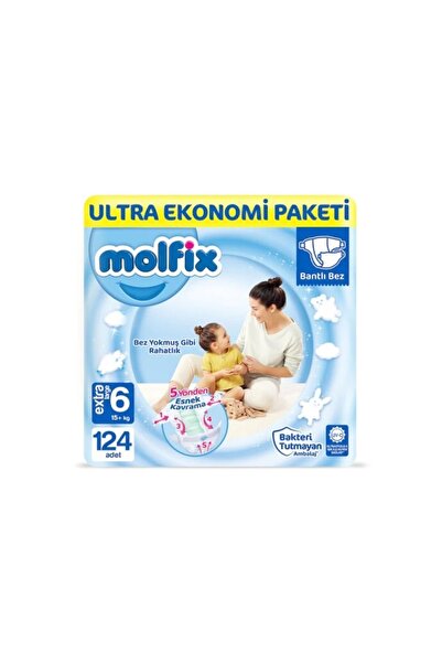 Molfix 124 حفاضة أطفال مقاس 6 Xlarge عبوة اقتصادية للغاية