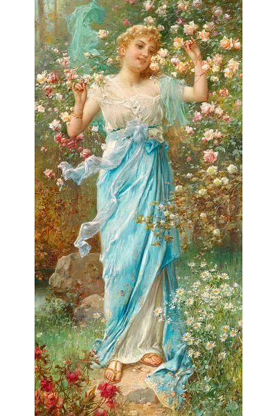 Carmen Hans Zatzka - Ζωγραφική σε καμβά Moon And Girl - Αριστουργήματα