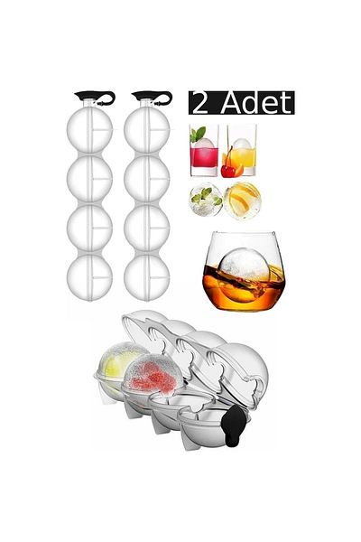 HaLVeY 2 Practical 4-Piece Ball Ice Mold| Magic 4-Piece Globe Ice Mold Magic Ice Mold 2 Pieces