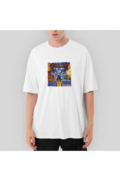 Z zepplin Благословение Организиран хаос Оверсайз бяла тениска