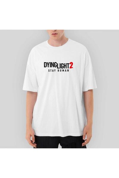 Z zepplin Tricou alb supradimensionat cu logo Dying Light 2