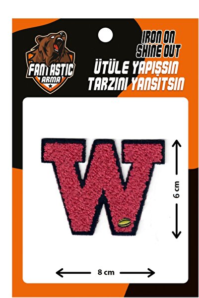 FANTASTIC ARMA Ütü Ile Yapışan Dokuma Peluş,kolej,punch Arma Harf, Kırmızı W ...