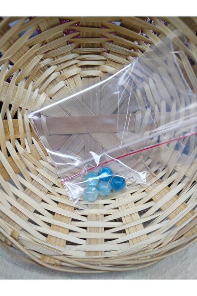 DOĞAL TAŞ DELİSİ 5 bucăți de mărgele de piatră naturală de agat albastru (8 m...