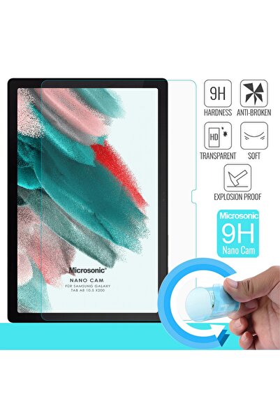Microsonic Samsung Galaxy Tab A8 X200 Uyumlu Nano Glass Cam Ekran Koruyucu