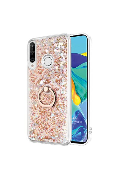 Microsonic Huawei P30 Lite Kılıf Glitter Liquid Holder Gold