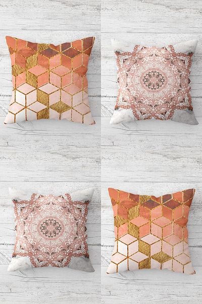 on the clouds Ethnic Patterned Balpette - Hidden Zippered Throw Pillow Cover Set 4 Pieces