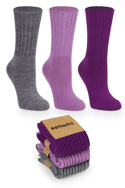 nettofit 3-Piece Winter Children's Wool Sleeping Socks Soft Touch
