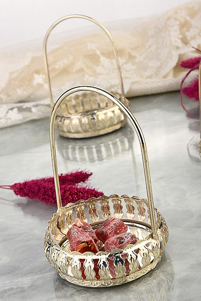 AVMSTORE Silver Colored Turkish Delight Bowl and Presentation Bowl