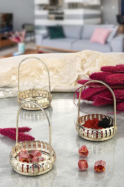 AVMSTORE Silver Colored Turkish Delight Bowl and Presentation Bowl