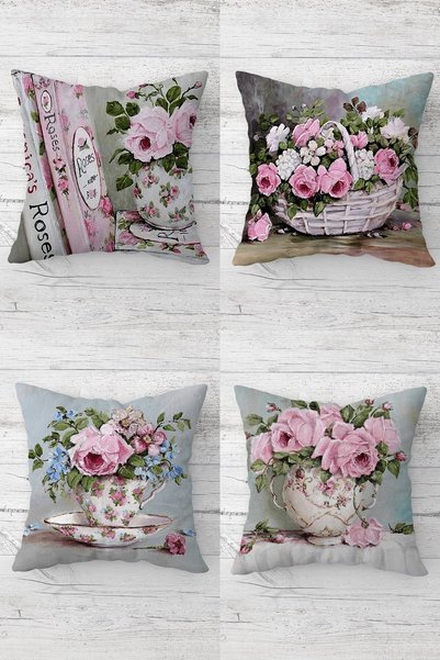 Latibule Rose Bouquets Vintage Συνδυασμός Κάλυμμα Μαξιλαριού Μαξιλαροθήκης Κρ...