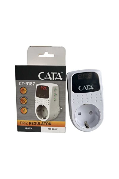 Cata Ct-9187 Akım Korumalı Tekli Topraklı Priz Regülatör