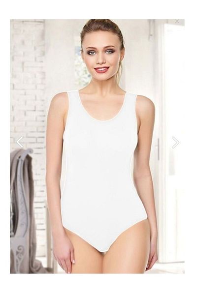 Belinay Women's White, Modal-cotton Wide Strap Snap-on Bodysuit