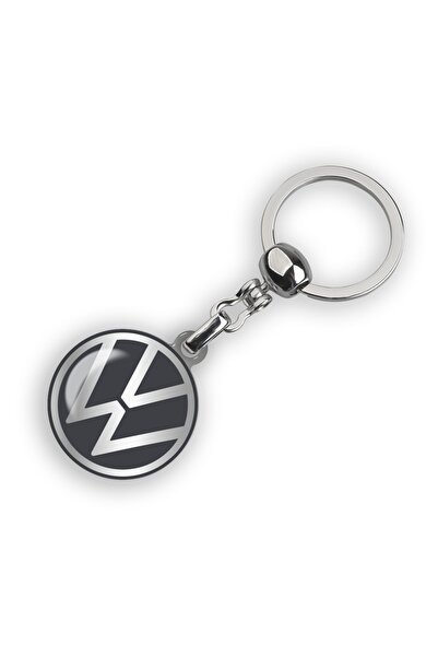 Modül Breloc metalic pentru chei de mașină cu logo Volkswagen gri fum - Logo nou