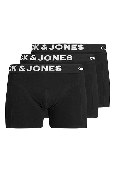 Jack & Jones Jacfox Organic Trunks 3 P Μαύρο Ανδρικό Μπόξερ