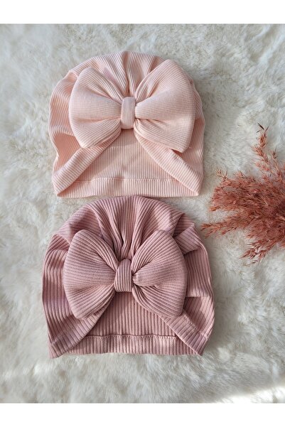 SeherBebeButik Kız Çocuk & Bebek Renkli Bone 2'li Set