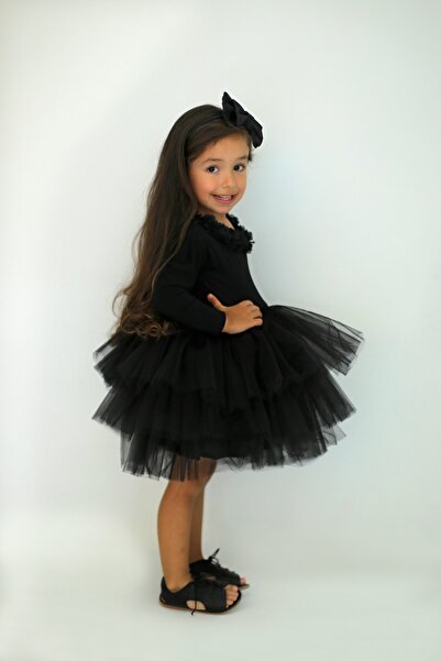 GNL BUTİK Kız Çocuk Çiçek Detaylı Elbise