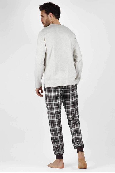 AYYILDIZ 56565 Set pijama gri pentru bărbați