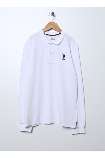 U.S. Polo Assn. Plain Boy's White Sweatshirt Tp01kıdssk022