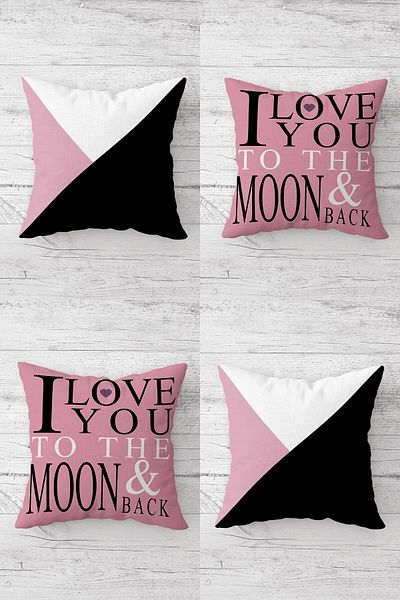 on the clouds I Love You To The Moon - Hidden Zippered Throw Pillow Sofa Pillow Set (4pcs)