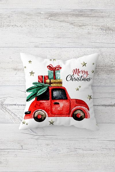 on the clouds Deer Vosvos New Year's Secret Zippered Throw Pillow Cover Seat Pillow Cover Set (4 Pieces)