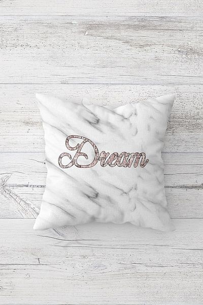 on the clouds Long Eyelash and Dream Text Combination Hidden Zippered Throw Pillow Cover Seat Pillow Cover Set (4pcs)