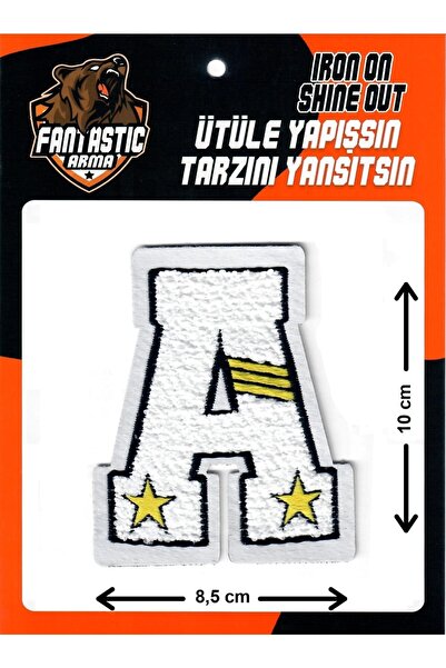 FANTASTIC ARMA Pluș țesut care se lipsește cu fier de călcat, colegiu, perforare, model de armă cu litera A mare