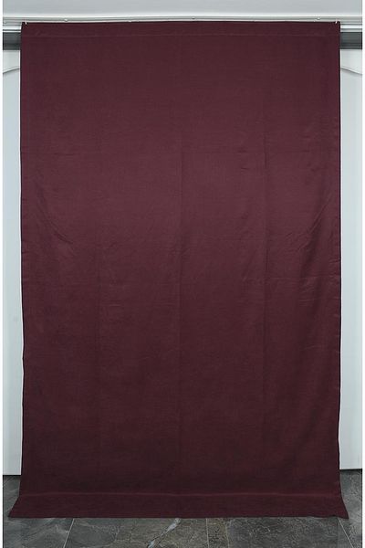 AKÇA TEKSTİL Woven Burgundy Color (extraphore Gathered) Single Wing Background Curtain 150x260 Cm