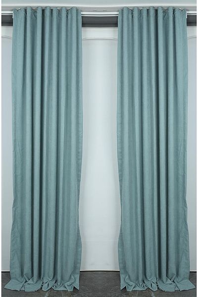 AKÇA TEKSTİL Woven Water Green Color (Extraphore Drawstring) Single Wing Background Curtain 150x260 Cm
