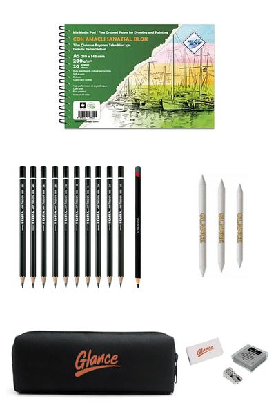 GLANCE Art Liva Artistic Textured Painting Notebook A5 20 Yp 200 Gr ( Multi Technic) Lyra Drawing Sketch Set