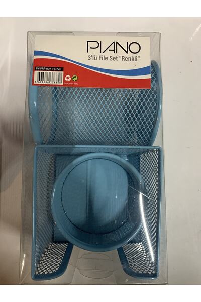 Piano 3 Lü File Masa Üstü Set Mavi Prf007