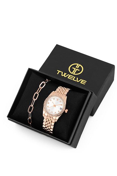 Twelve Special Boxed Women's Wristwatch and Bracelet Combination
