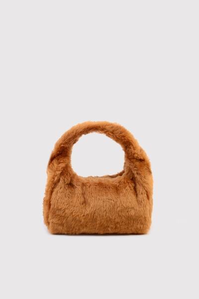 Berlesi Geantă de mână și crossbody cu lanț de blană artificială pentru femei...