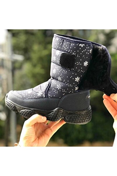 Pandalina Unisex Çocuk Botu Kaydırmaz Taban Içi Kürklü Cırtcırtlı