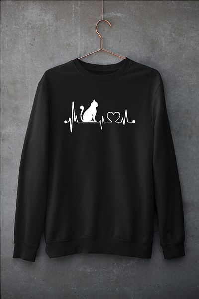 Raf Coll Hanorac unisex oversize cu decolteu rotund, cu imprimeu digital, cu două fire în interior
