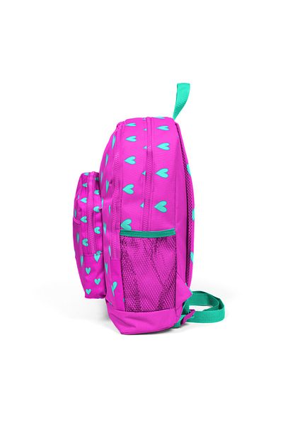 Yaygan Σχολικό σακίδιο πλάτης Coral High Kids Neon Pink Water Green Heart με μοτίβο τεσσάρων θέσεων