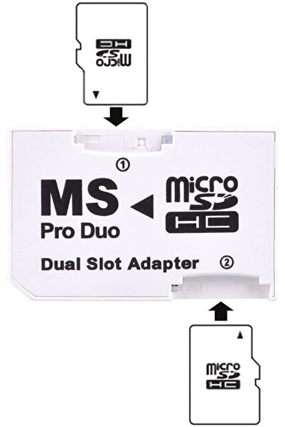 Genel Markalar Memory Stick Pro Duo Adaptör Çift Slot Pro Duo Mikro Sd Çeviri...