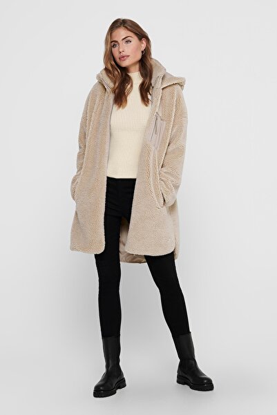 ONLY Hooded Pocket Regular Fit Lined Faux Fur Coat Onlsascha Coat 15230461