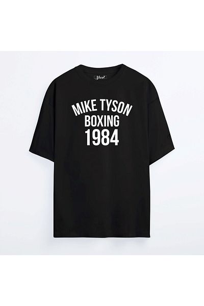 Shout Oversize Mike Tyson Boxing 1984 Black Unisex T-shirt