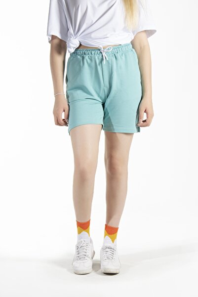 ADEGO Women's Turquoise Basic Regular Fit Short Bermuda Shorts