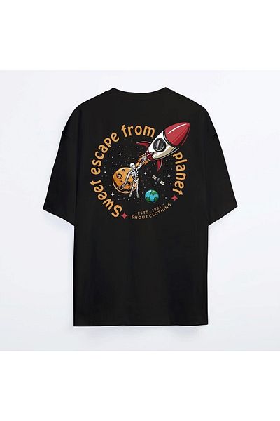 Shout Oversize Sweet Escape From Planet Oldschool Unisex T-shirt
