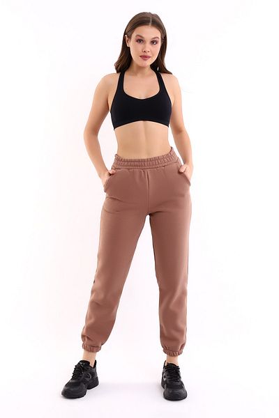 Winmoda34 Γυναικεία φούτερ Jogger Loose Cut Thick 3 Thread Raster