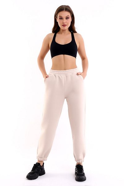 winmoda Jogger Sweatpants Ψηλόμεση 3 Κλωστών Ανυψωμένο